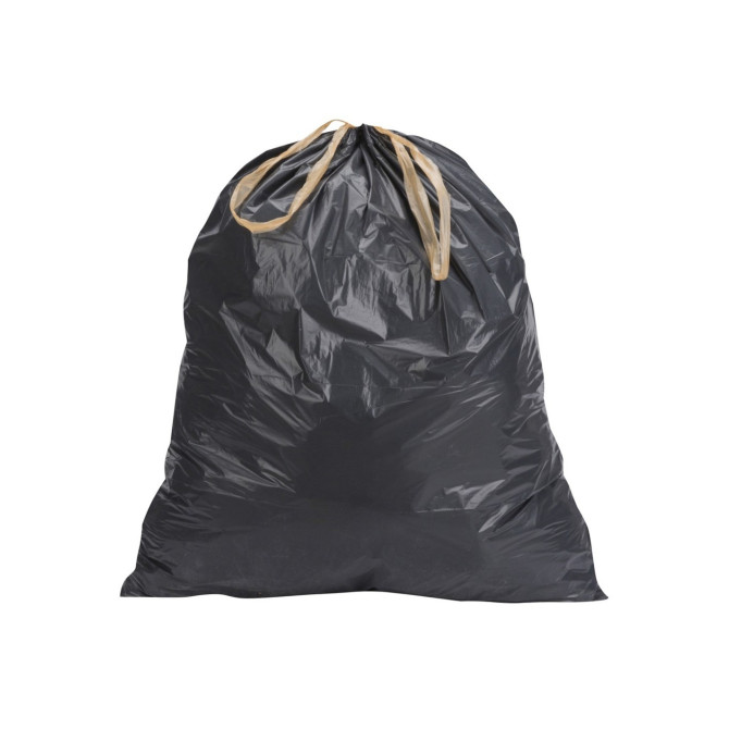 Sac poubelle à lien coulissant - 50L - Noir - 250 sacs - 28µ