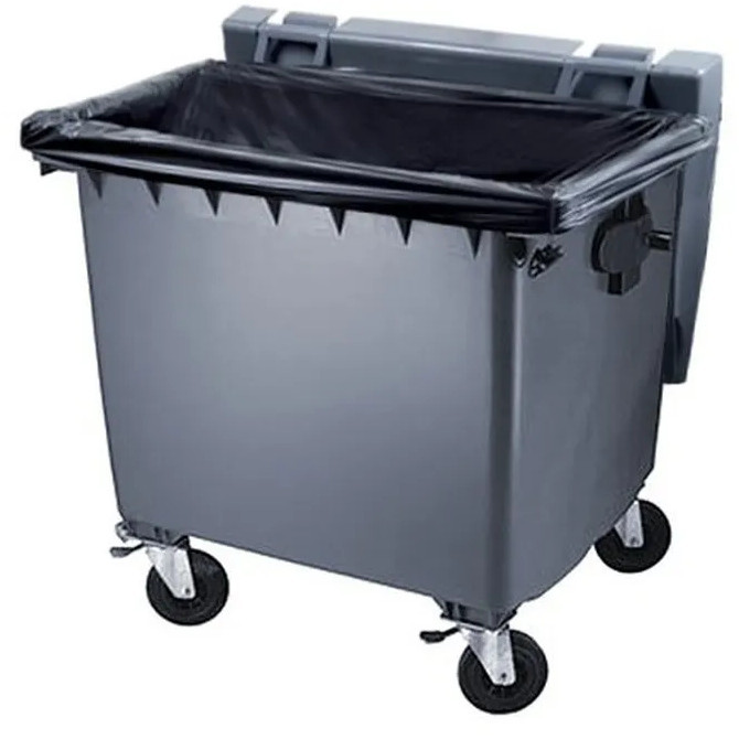Housse pour conteneur - 500L - Noir - 100 sacs - 30µ