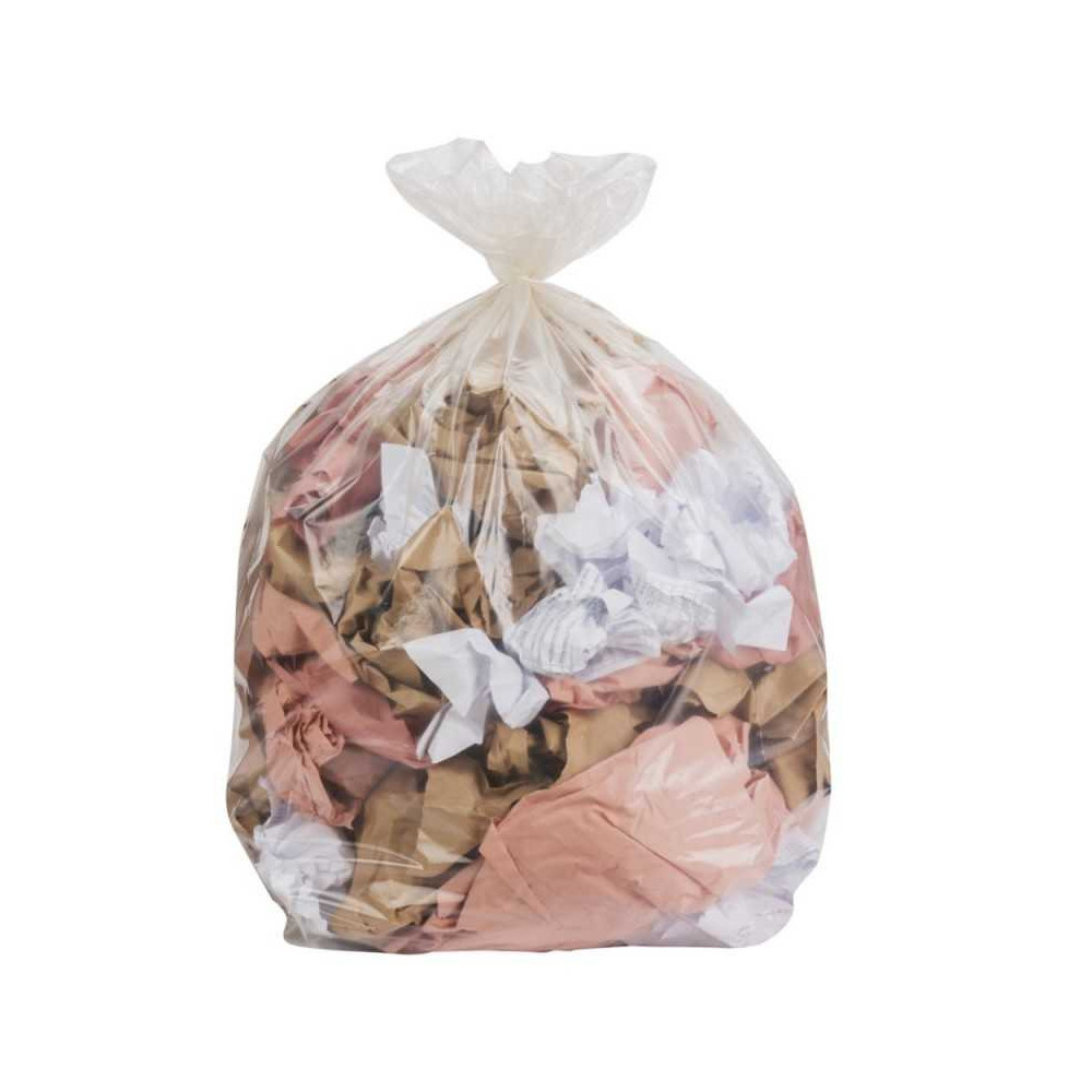 Sac poubelle - 110L - Transparent - 200 sacs - 30µ