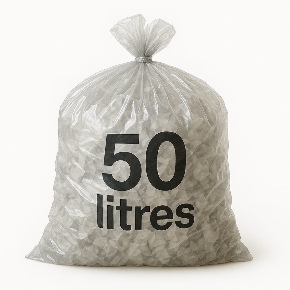 Sac poubelle - 50L - Transparent - 500 sacs - 14µ