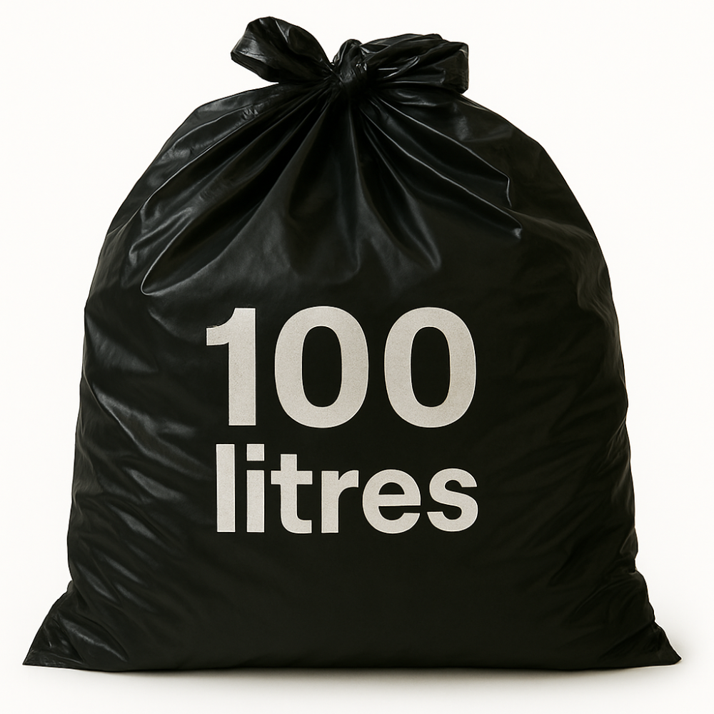 Sac poubelle - 100L - Noir - 200 sacs - 37µ