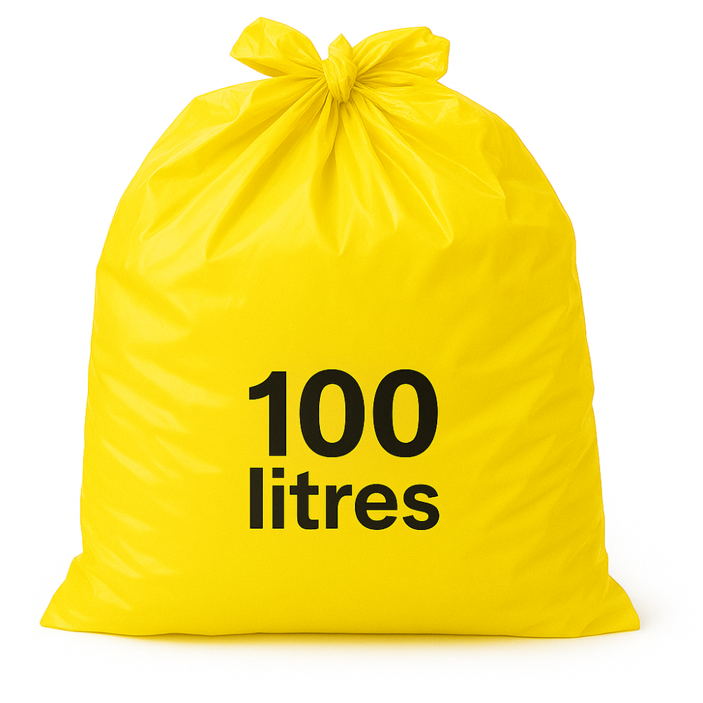 Sac poubelle Dasri - 100L - DASRI - Jaune - 200 sacs - 28µ