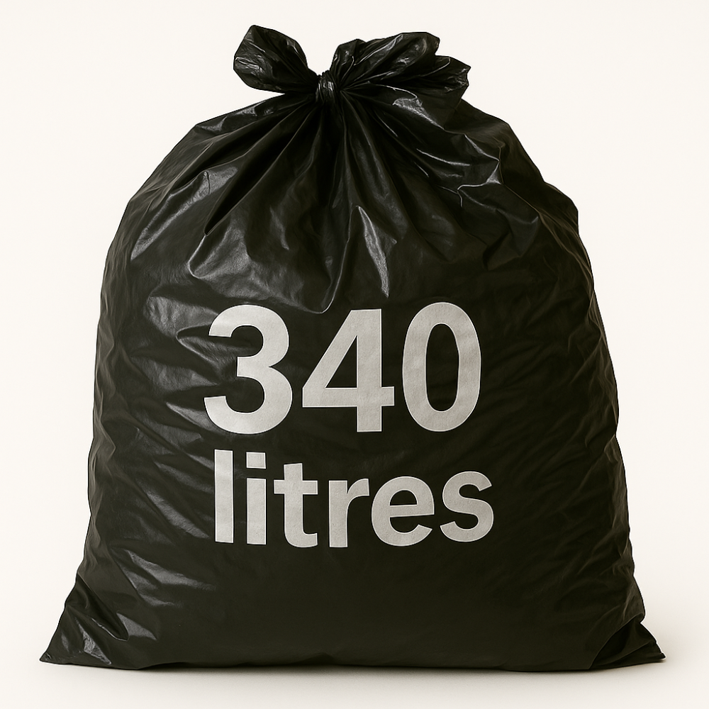 Housse pour conteneur - 340L - Noir - 100 sacs - 30µ