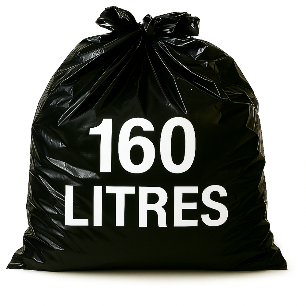 Sac poubelle - 160L - Noir - 100 sacs