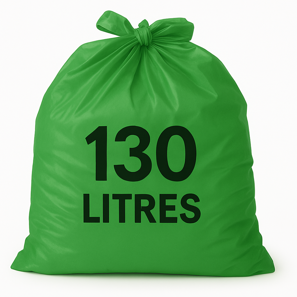 Sac poubelle - 130L - Vert - 100 sacs 40µ