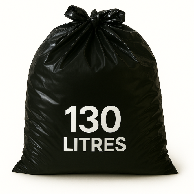 Sac poubelle - 130L - Noir - 100 sacs - 37µ