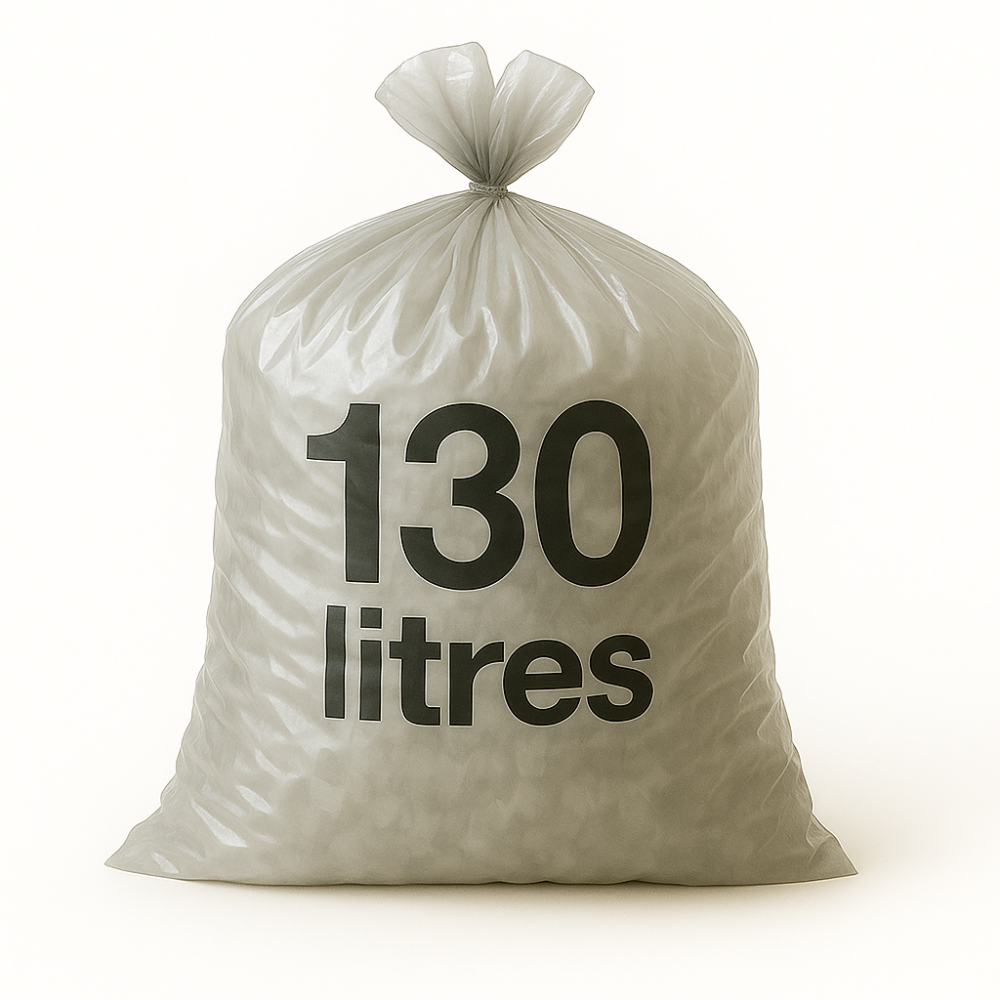 Sac poubelle - 130L - Transparent - 200 sacs - 30µ