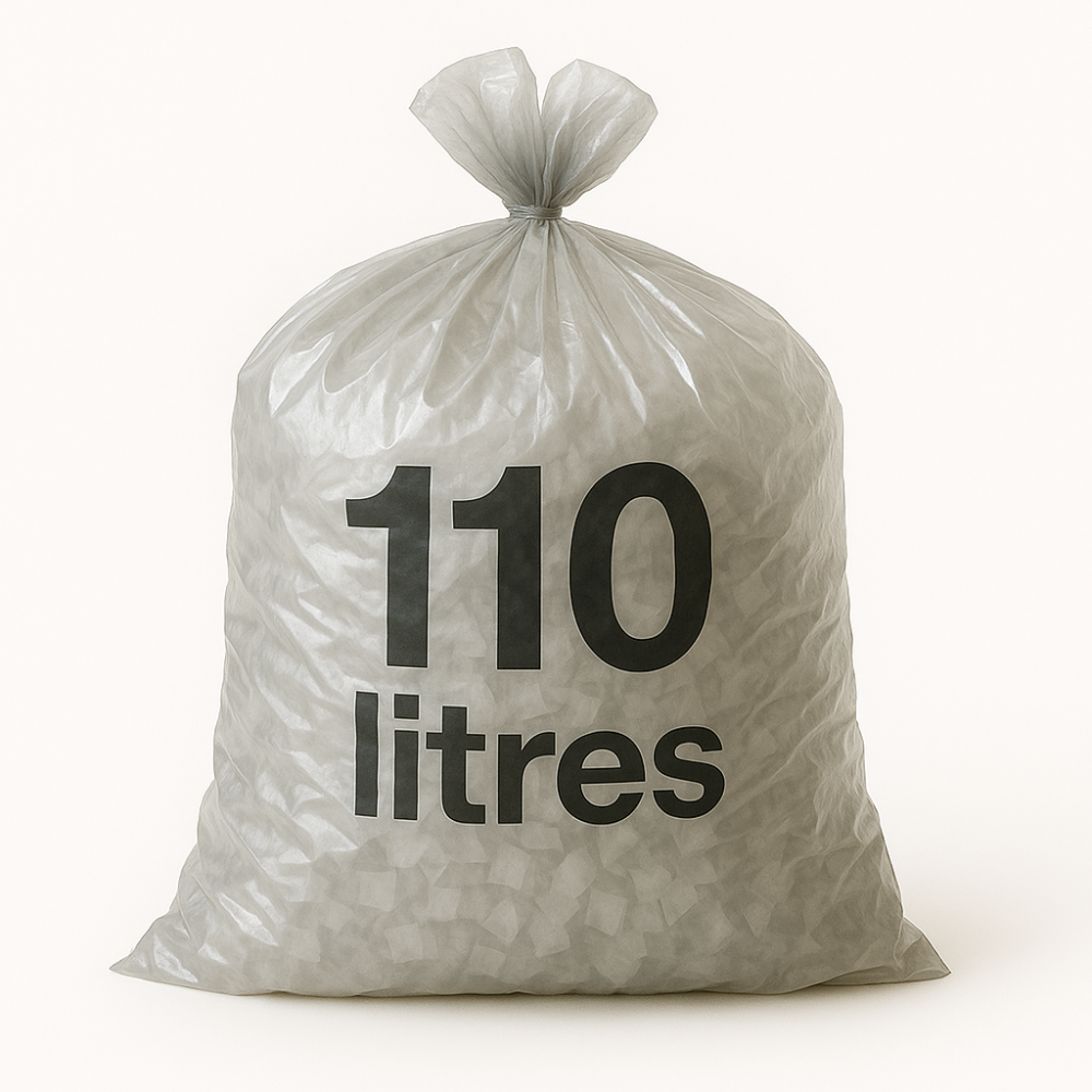 Sac poubelle - 110L - Transparent - 200 sacs - 40µ