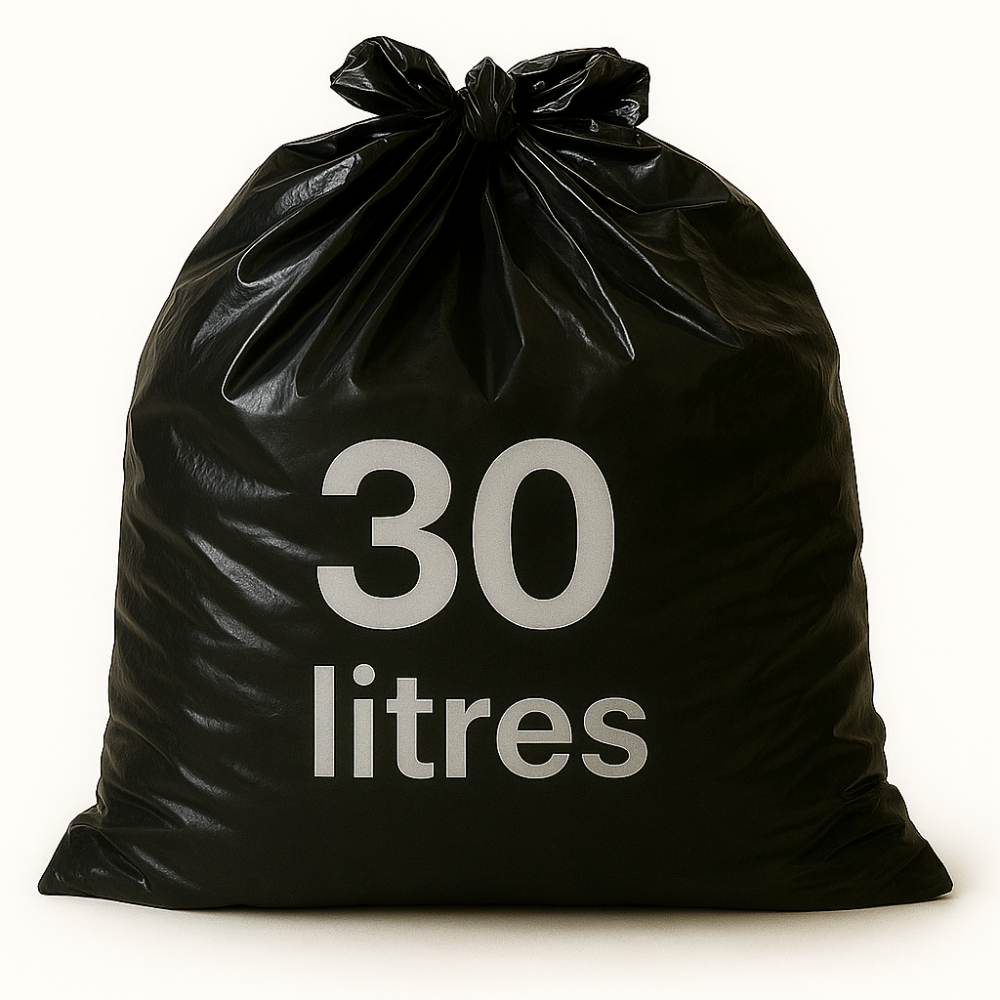Sac poubelle - 30L - Noir - 500 sacs - 27µ